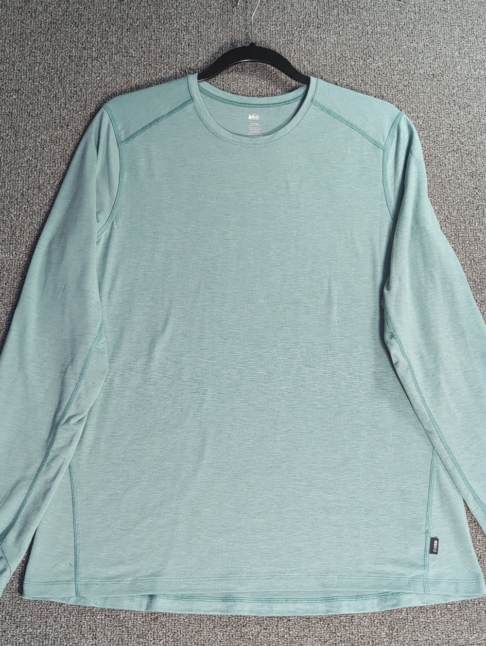 REI Co-op Midweight Long-Sleeve Base Layer Top, Size XL in Heathered Mint Green